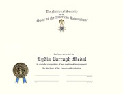 LYDIA DARRAGH MEDAL CERTIFICATE THUMBNAIL