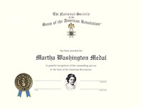 MARTHA WASHINGTON CERTIFICATE MAIN