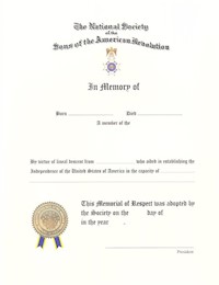 MEMORIAL CERTIFICATE MAIN