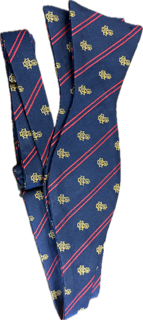 Navy w/ Red Stripe Bow Tie THUMBNAIL