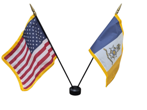 8 X 12 IN. US/SAR FLAG DESK SET THUMBNAIL