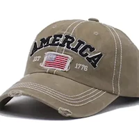 Khaki America Established 1776 Distressed Hat MAIN