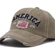Khaki America Established 1776 Distressed Hat THUMBNAIL