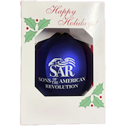 GLASS BLUE ORNAMENT w/SAR LOGO THUMBNAIL