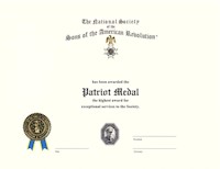 PATRIOT MEDAL CERTIFICATE MAIN