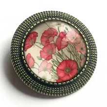 Pink Poppy Brooch LARGE