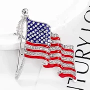 Rhinestone American Flag Pin THUMBNAIL