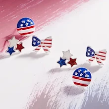 Set of 3 Patriotic Earrings LARGE