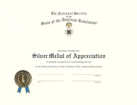 SILVER CAR MEDAL OF APPRECIATION CERTIFICATE MAIN