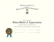 SILVER CAR MEDAL OF APPRECIATION CERTIFICATE THUMBNAIL