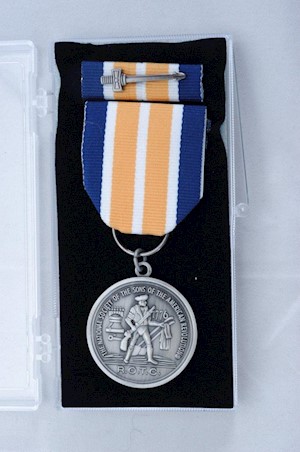 SILVER ROTC MEDAL W/ BAR & CERT LARGE