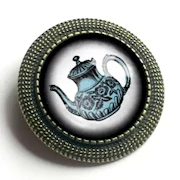 Blue Teapot Brooch THUMBNAIL