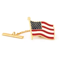 American Flag Gold Tie Tack MAIN