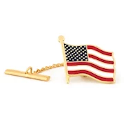 American Flag Gold Tie Tack THUMBNAIL