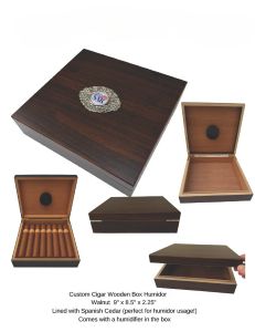 Cigar Wooden Humidor Box (Walnut) MAIN