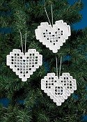 Permin Kit - Heart Hardanger Ornaments THUMBNAIL