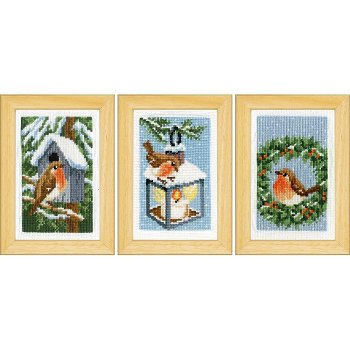Vervaco Cross Stitch Kit - Robins In Winter MAIN