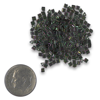 Beads - Crystal Black AB 11/0 Triangle Bead MAIN