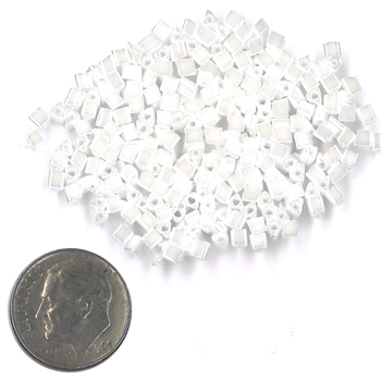 Beads - Opal White 11/0 Triangle Bead MAIN