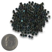 Beads - Olive/Black AB 11/0 Triangle Bead THUMBNAIL