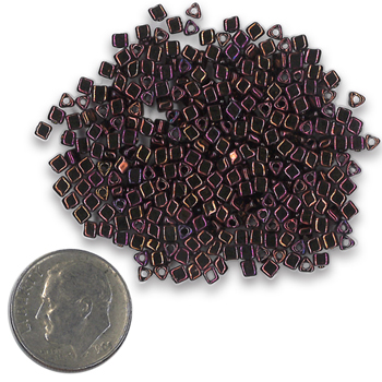 Beads - Ruby/Copper 11/0 Triangle Bead MAIN