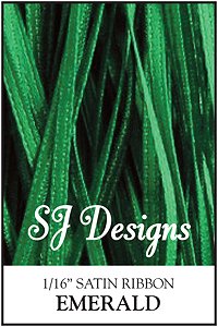 SJ Designs - Satin Ribbon 1/16" - Emerald MAIN
