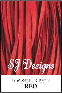 SJ Designs - Satin Ribbon 1/16" - Red MAIN