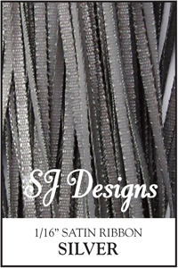 SJ Designs - Satin Ribbon 1/16" - Silver MAIN
