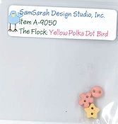 SamSarah Design Studio - The Flock - Yellow Polka Dot Bird Embellishment Pack THUMBNAIL