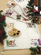 Fireside Afghan 18ct Antique White/Ivory Special Cut for Jim Shore 12 Days of Christmas Table Runner THUMBNAIL