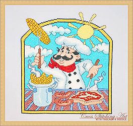 Cross Stitching Art - BBQ Chef MAIN