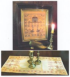 Homespun Elegance - Peacock Manor Sampler & Reproduction Runner MAIN