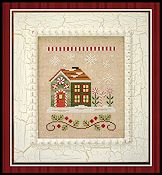 Country Cottage Needleworks - Santa's Village - Candy Cane Cottage THUMBNAIL