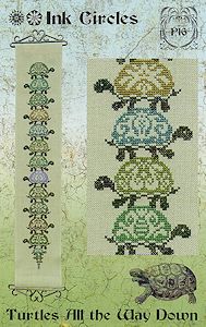 Ink Circles Turtles All The Way Down Cross Stitch