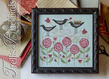 Plum Street Samplers - Trellis Blackbirds MAIN
