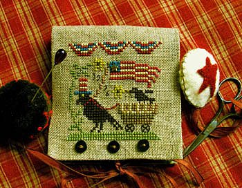 Homespun Elegance - Country Spirits Collection - Uncle Sam Crow Needle Case & Scissor Fob MAIN