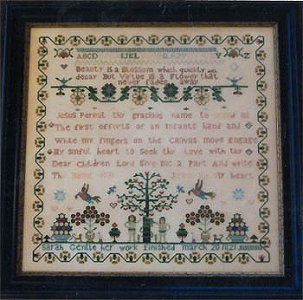 Samplers Remembered - Sarah Gentle 1821 Cross Stitch