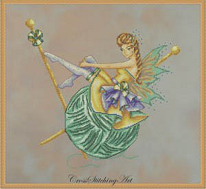 Cross Stitching Art - Arachne, The Knitting Fairy MAIN