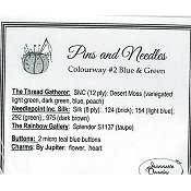 Jeannette Douglas Designs - Pins & Needles Embellishment Pack Colourway #2 Blue & Green THUMBNAIL