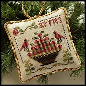 Little House Needleworks - The Sampler Tree Ornament Series - #6 Sweet Apples THUMBNAIL