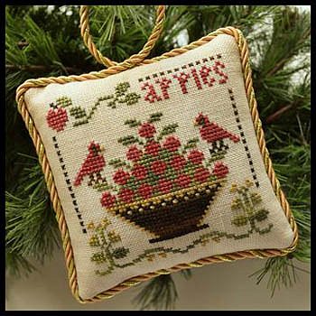 Little House Needleworks - The Sampler Tree Ornament Series - #6 Sweet Apples MAIN