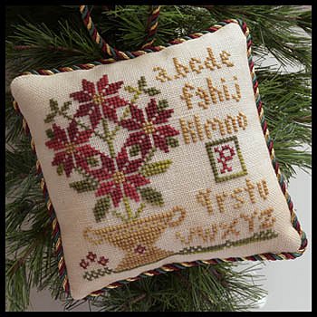 Little House Needleworks - The Sampler Tree Ornament Series - #8 Potted Poinsettia MAIN