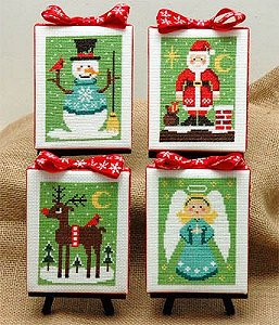 cover of Tiny Modernist - Christmas Cuties cross stitch charts for Christmas ornaments MAIN