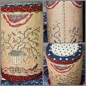 Dames of the Needle - Flag and Flowers Tall Drum THUMBNAIL