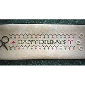 cover of Death By Thread - Happy Holidays cross stitch banner THUMBNAIL