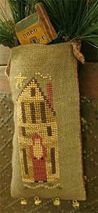 Homespun Elegance - Country Spirits Collection - Christmas House Hanging Pouch MAIN