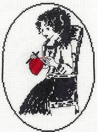 cover of X's & Oh's - The Knitter cross stitch pattern MAIN
