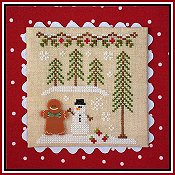 Country Cottage Needleworks - Gingerbread Village #7 - Gingerbread Boy & Snowman THUMBNAIL