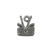 Charm - Antique Silver Picnic Basket THUMBNAIL