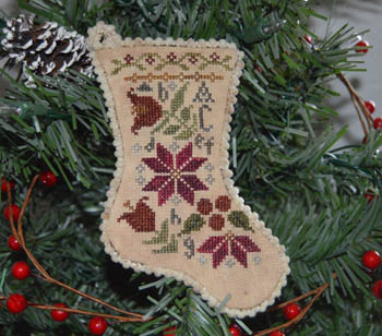 Sampler Stocking Christmas Ornament #2 Abby Rose Designs Cross Stitch Pattern